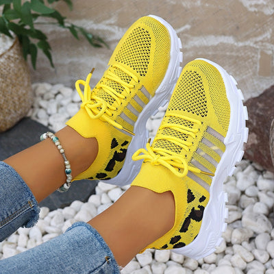 WildStride™ – Trendige Plateau Sneaker Damen im Leoparden-Look