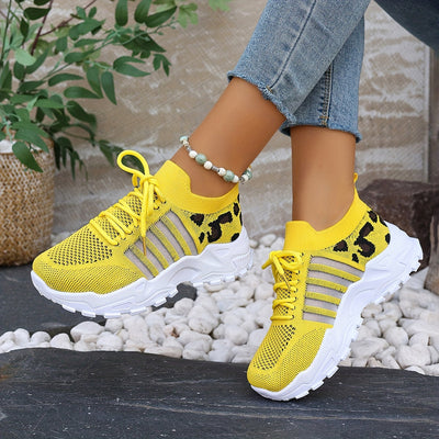 WildStride™ – Trendige Plateau Sneaker Damen im Leoparden-Look