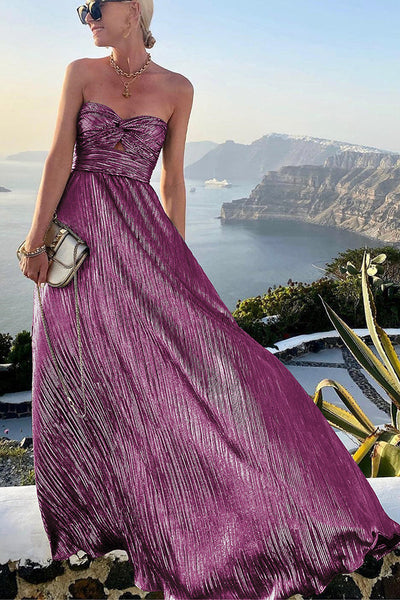 Chloé | Elegantes glänzendes Off-Shoulder-Kleid